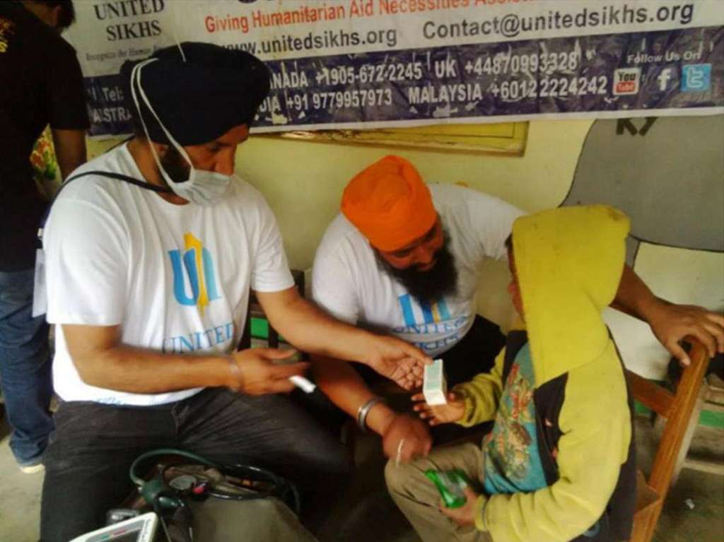 UNITED SIKHS providing medical care in Nepal earlier this year.